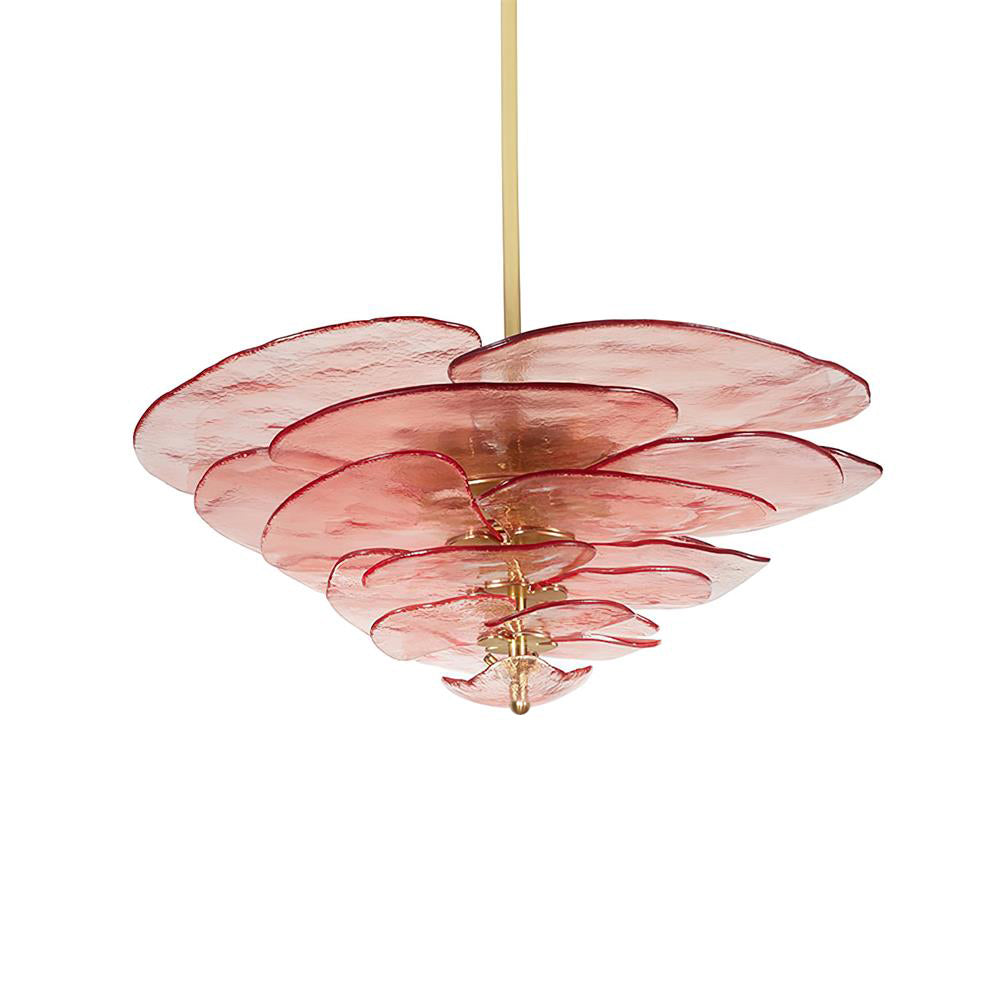 Resovon Chandelier Glass Contemporary Leaf Layered