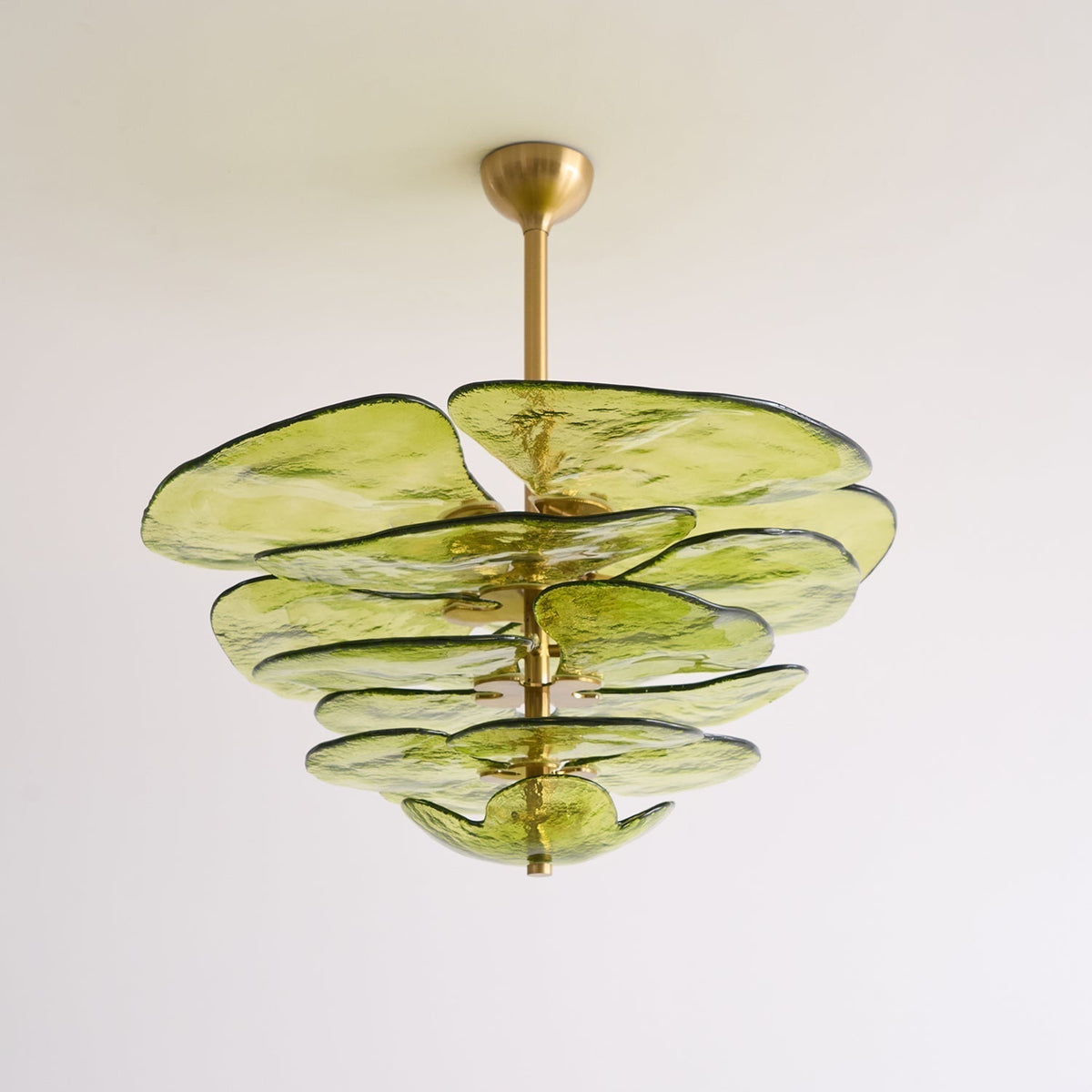 Resovon Chandelier Glass Contemporary Leaf Layered