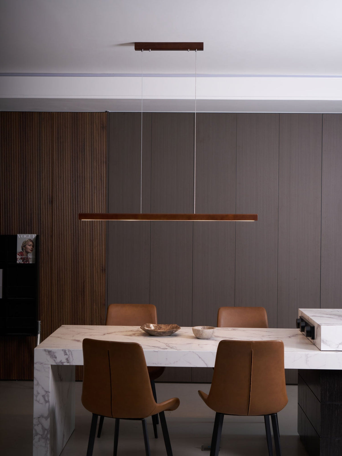 Aro Linear Wooden Pendant Light