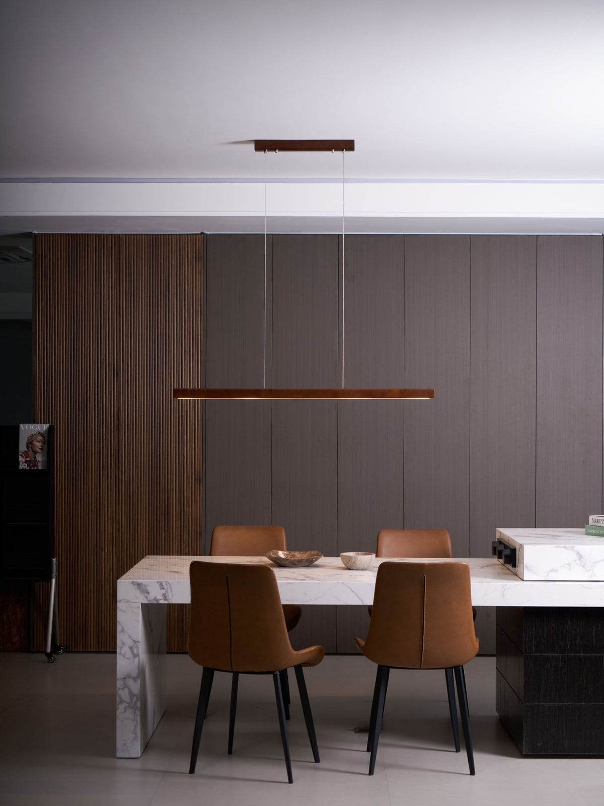 Aro Linear Wooden Pendant Light