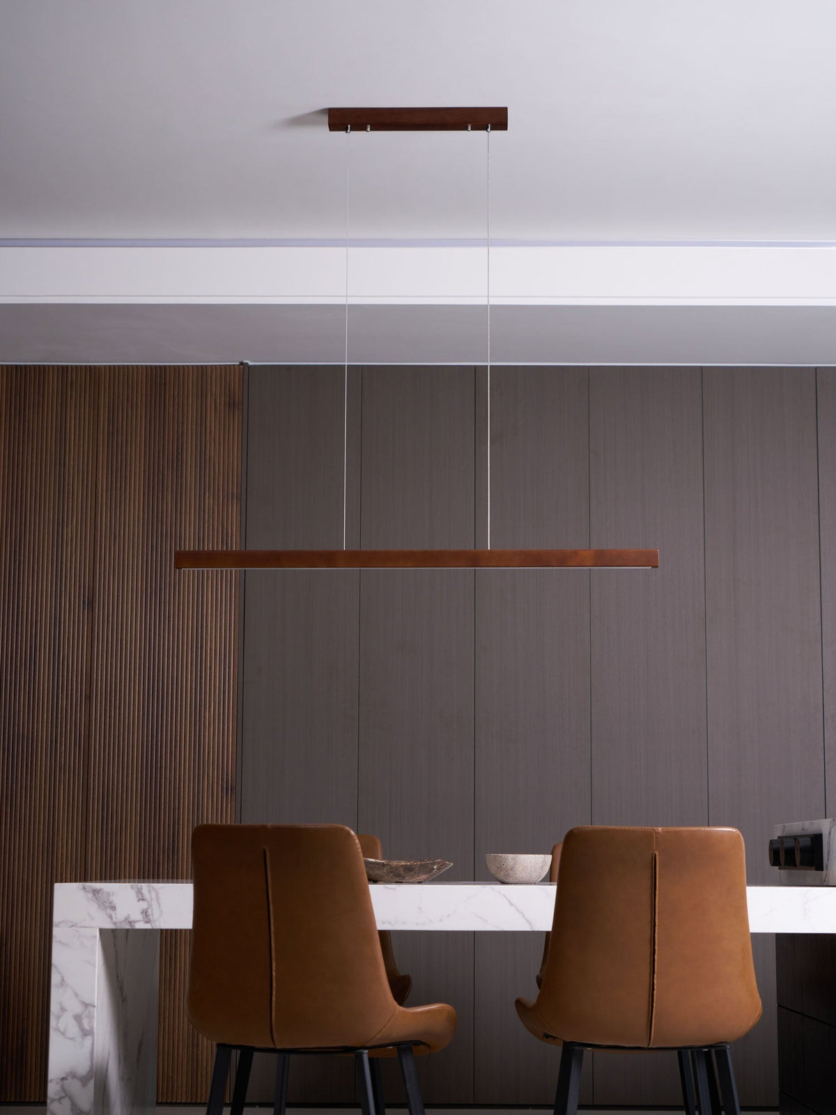 Aro Linear Wooden Pendant Light