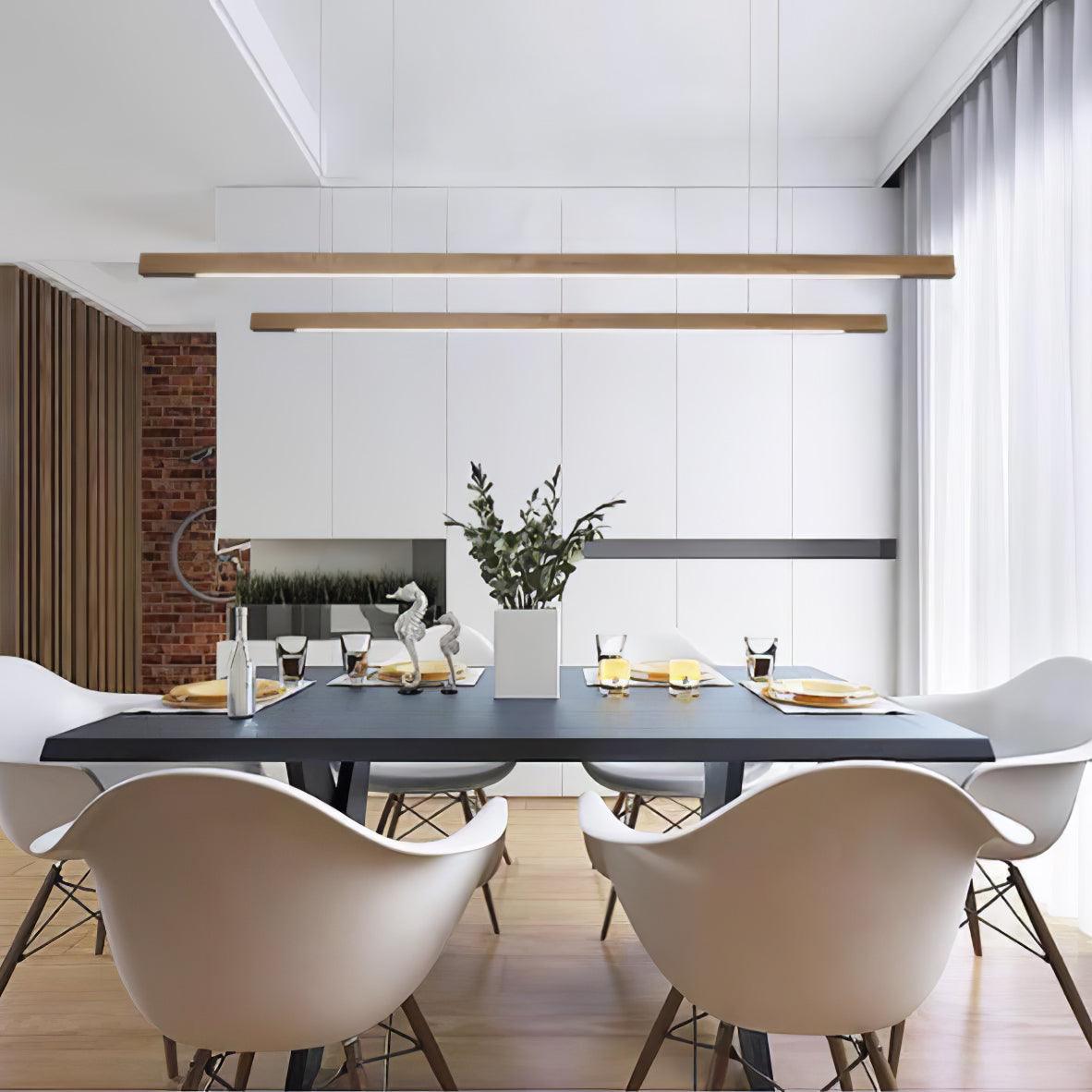 Aro Linear Wooden Pendant Light