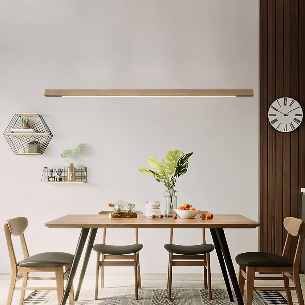 Aro Linear Wooden Pendant Light