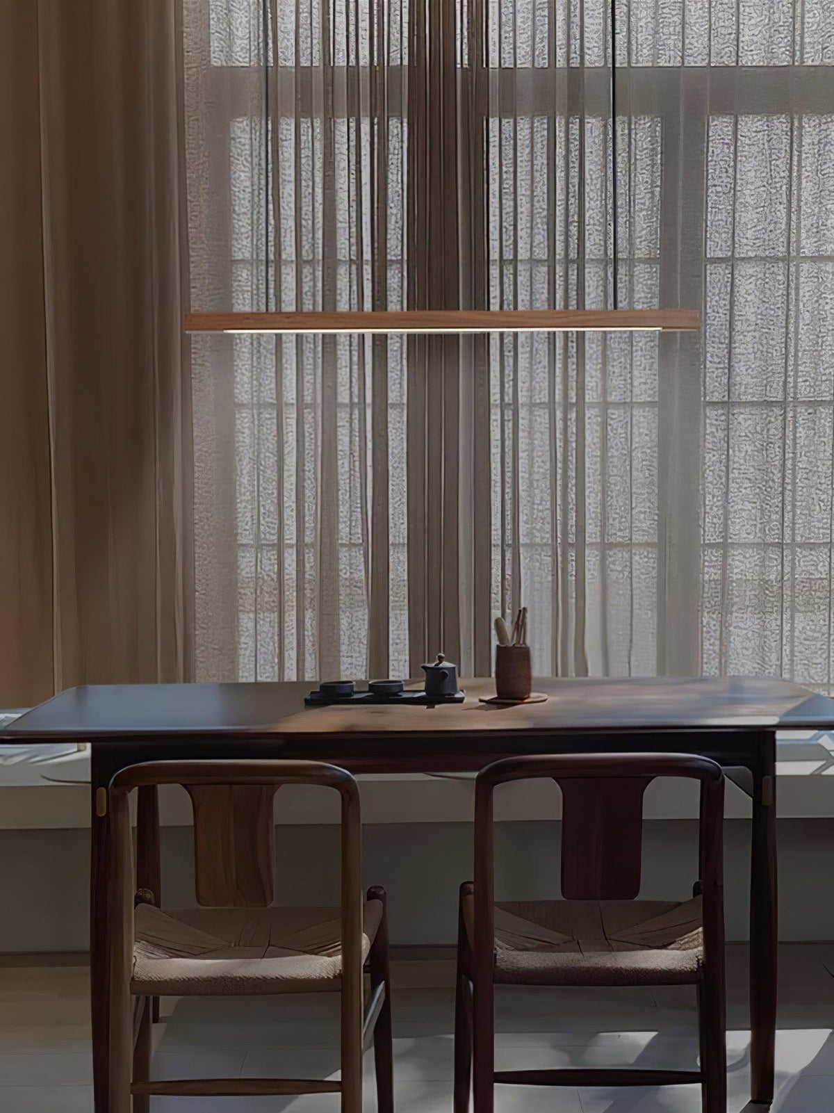 Aro Linear Wooden Pendant Light