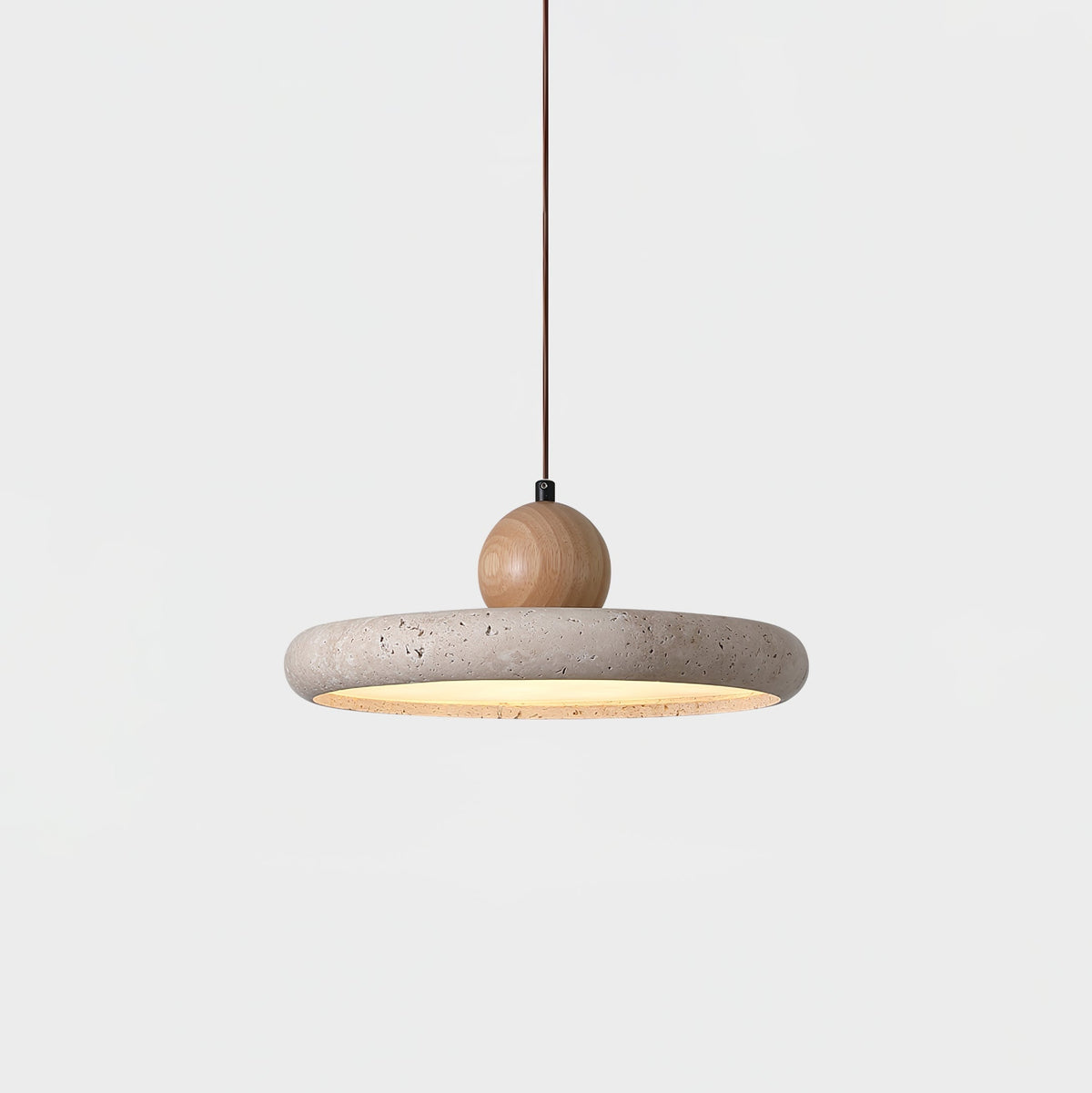 Telirar Travertine & Wood Pendant Light
