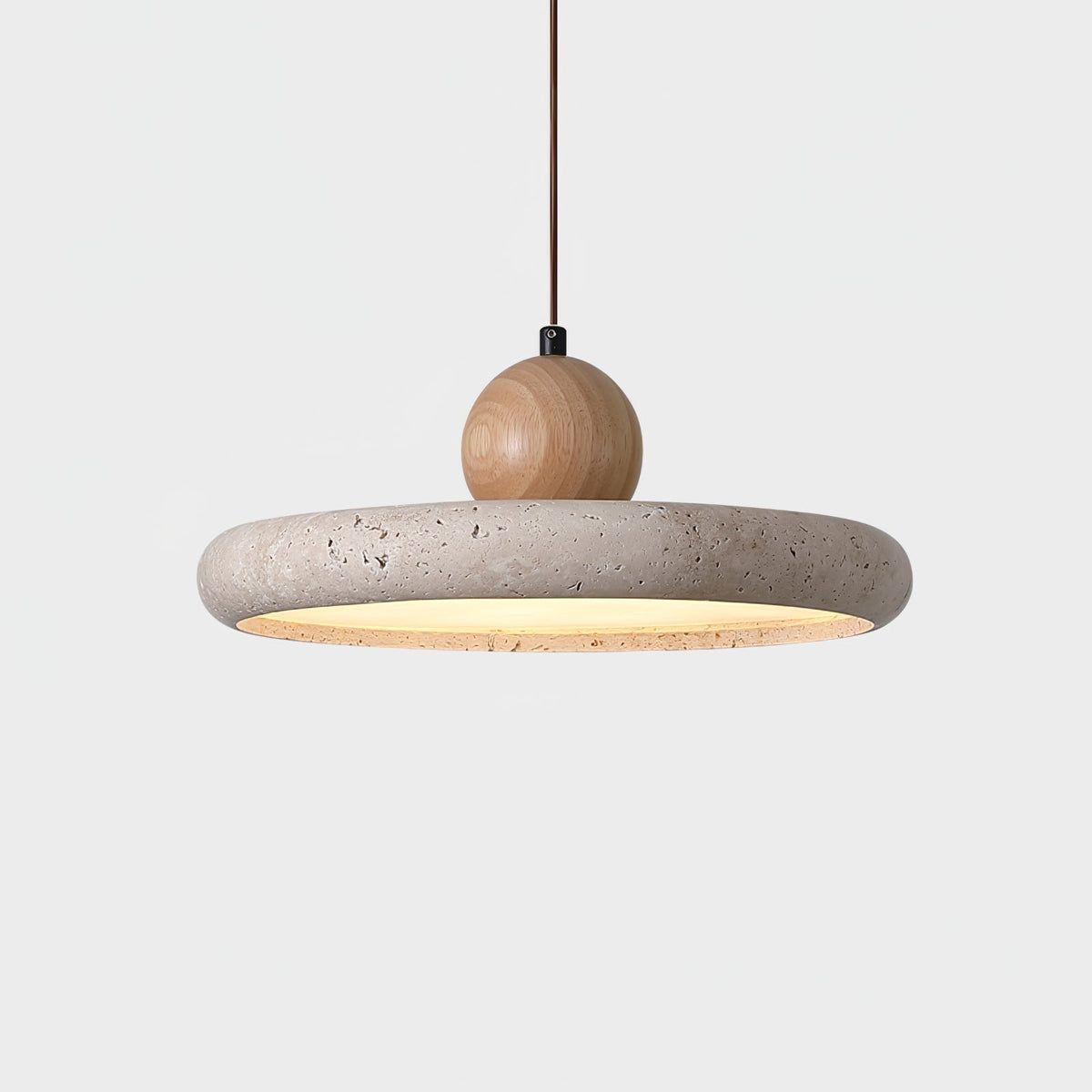 Telirar Travertine & Wood Pendant Light