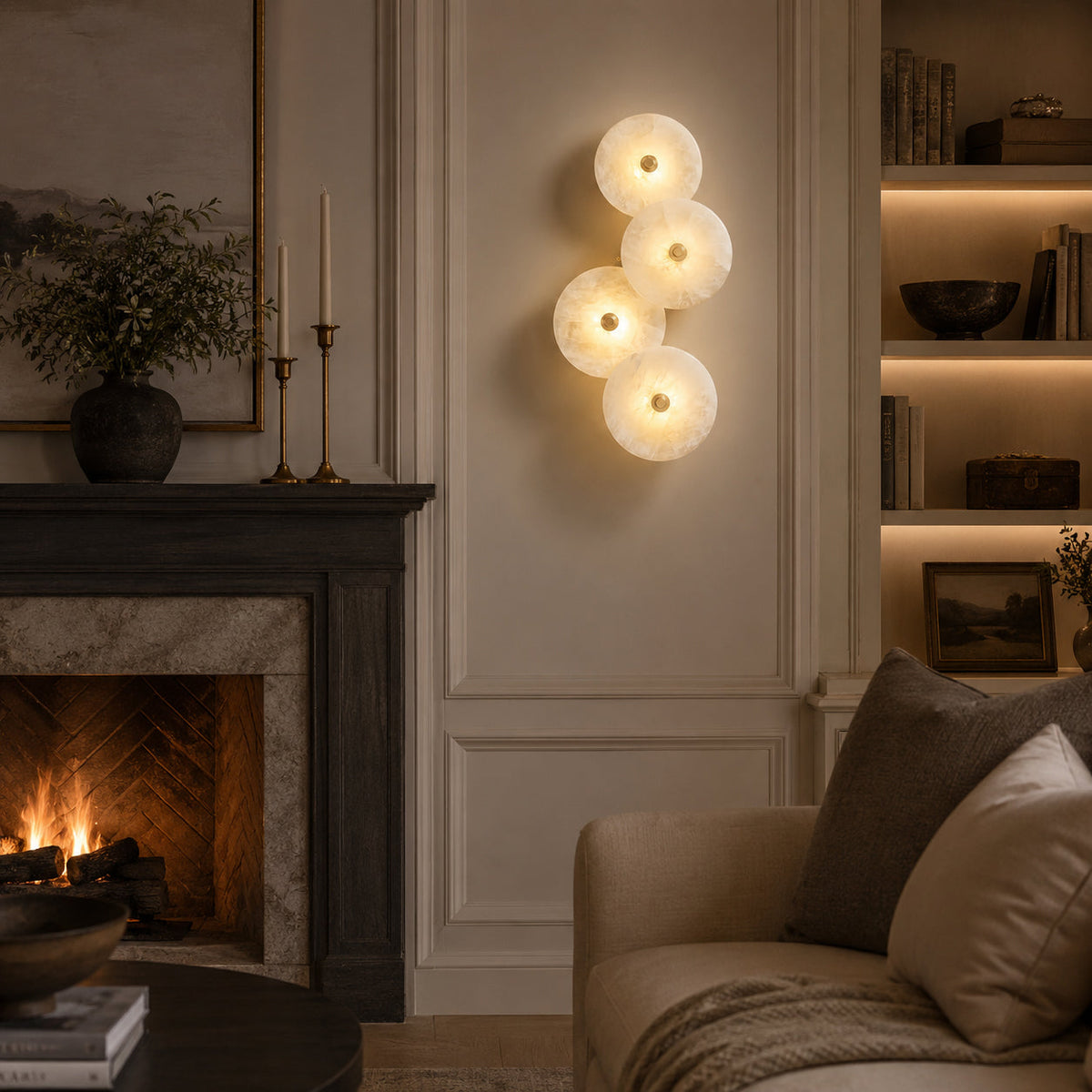 Lotus Alabaster Wall Sconce