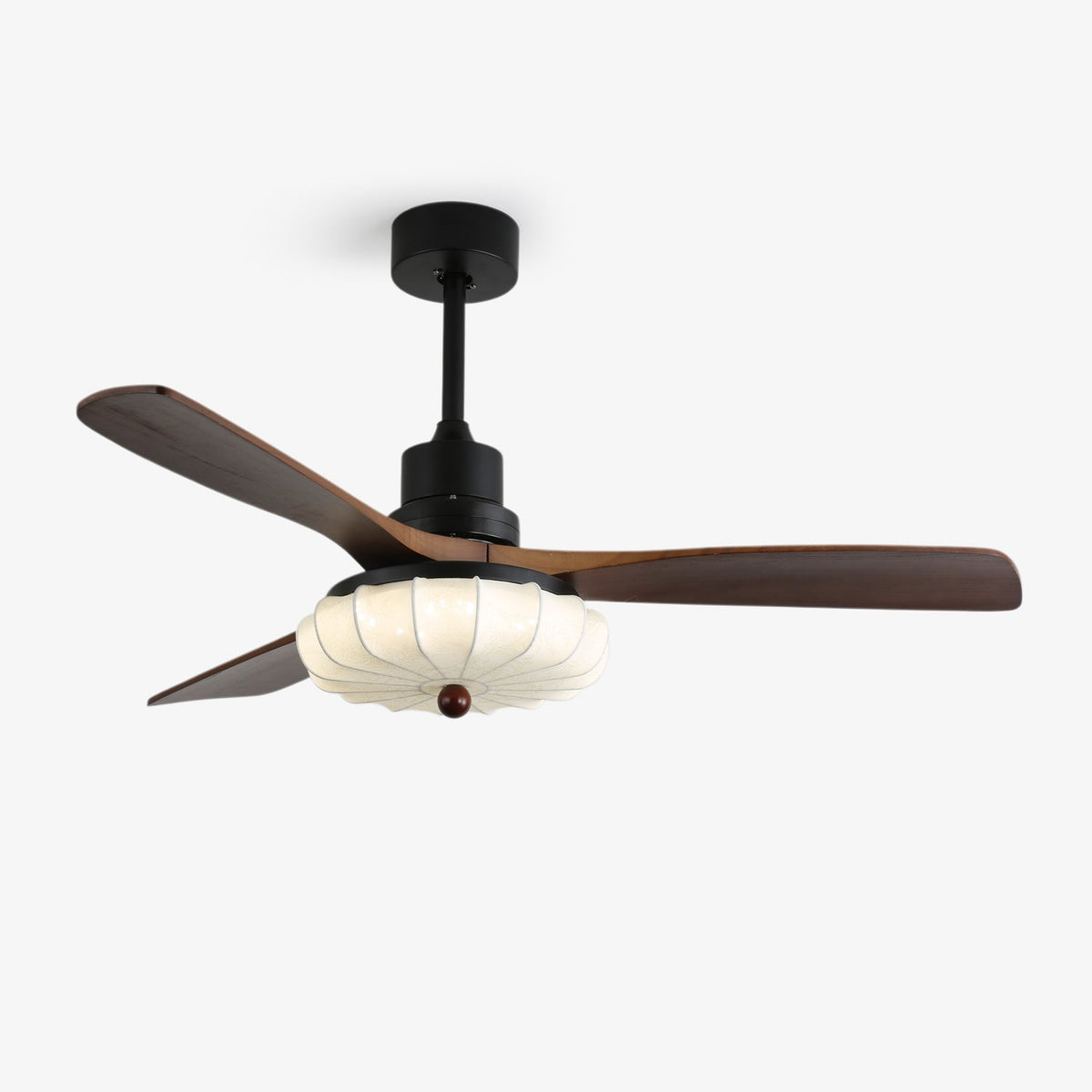 Ventra Vintage Glass Wood Ceiling Fan Light