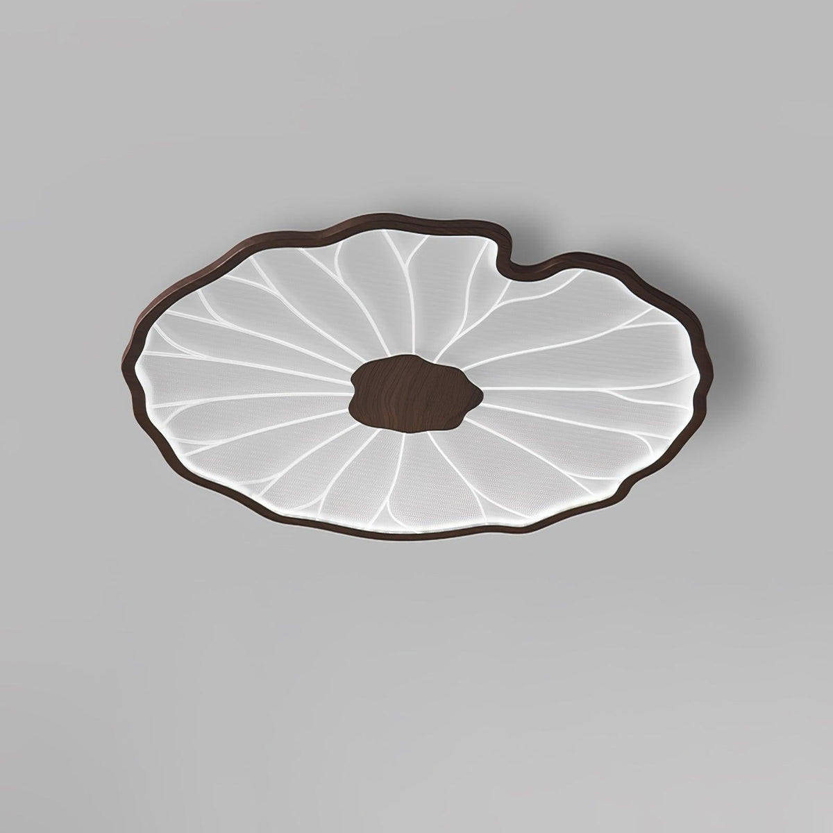 Rinorian Ceiling Lamp Lotus Leaf with Wooden Finish