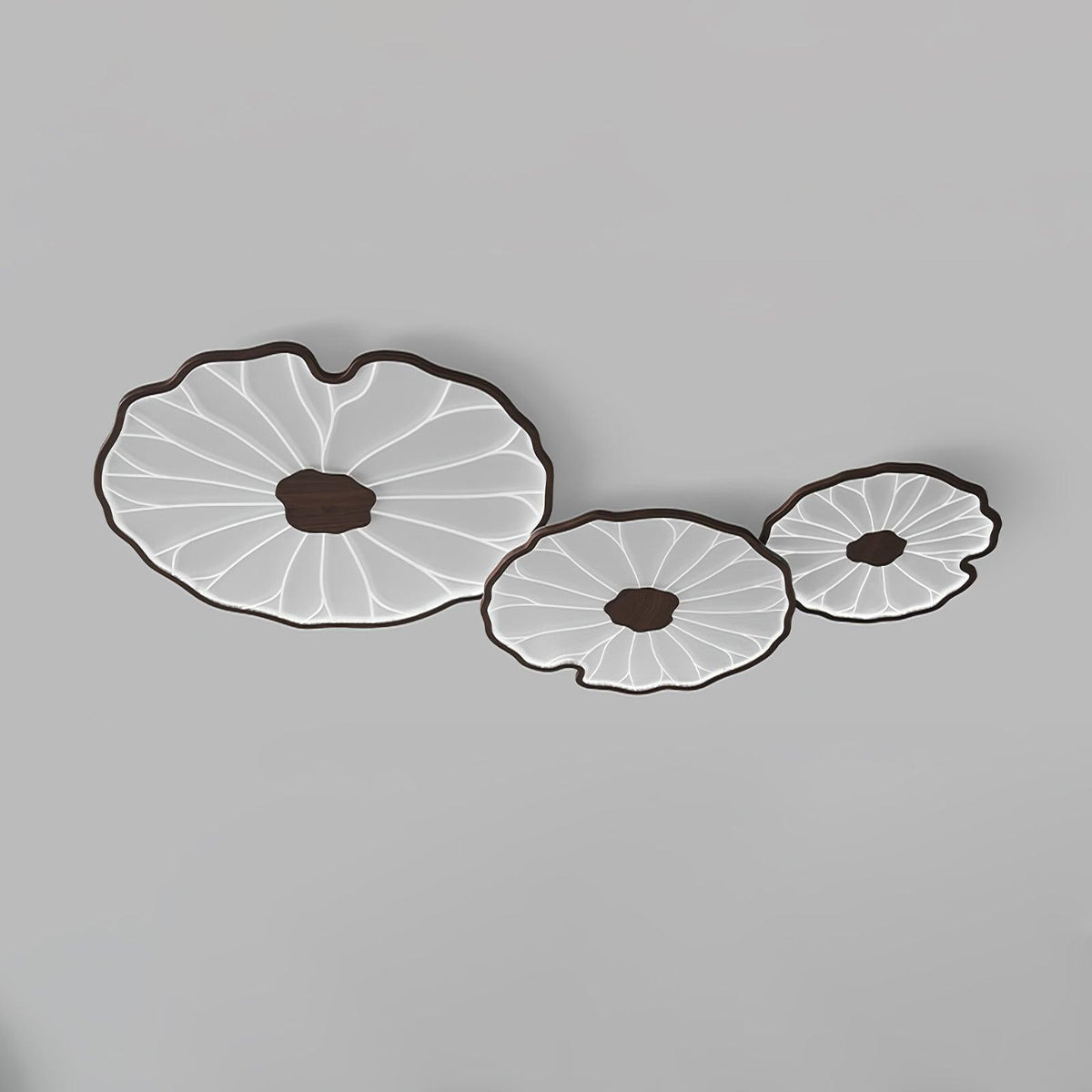 Rinorian Ceiling Lamp Lotus Leaf with Wooden Finish