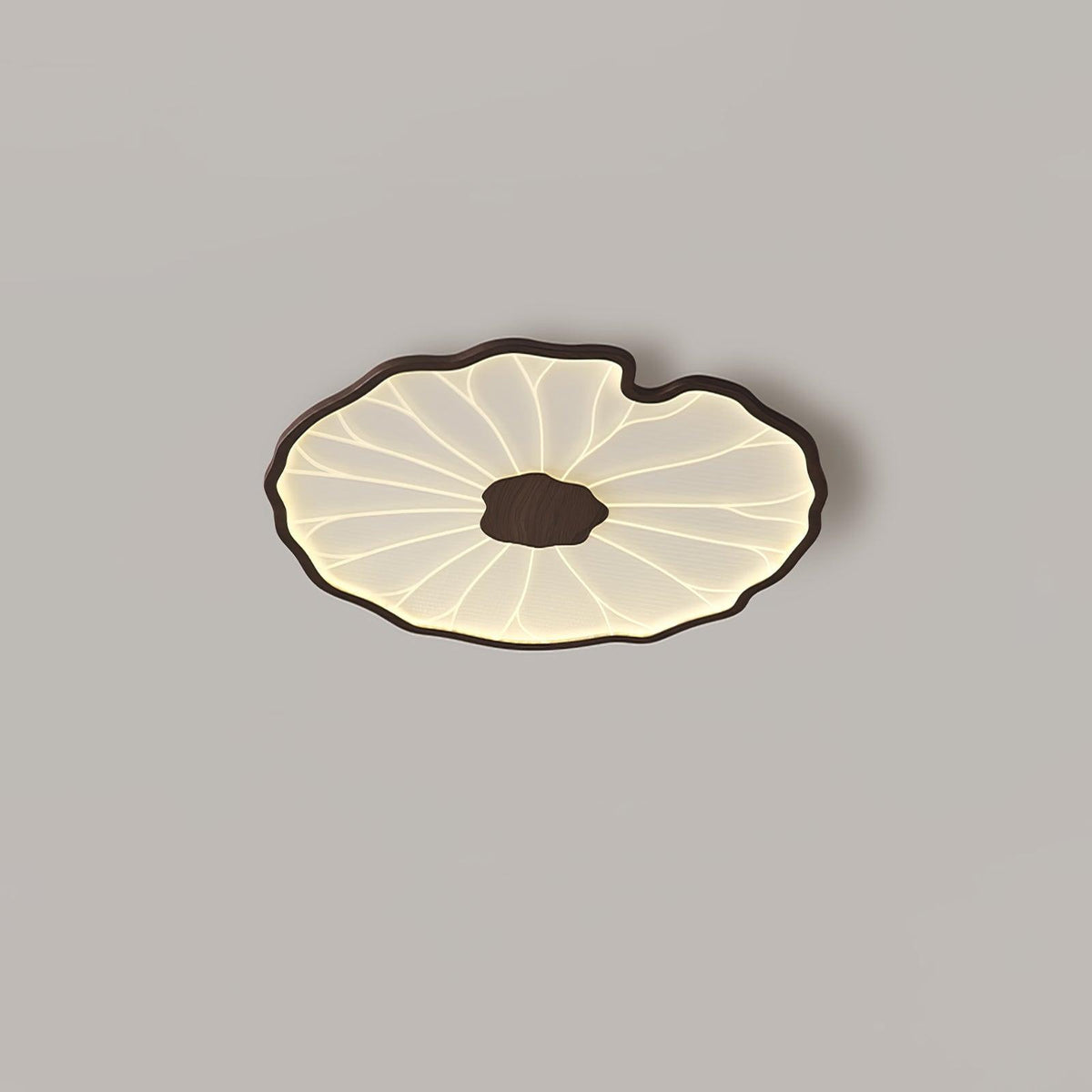 Rinorian Ceiling Lamp Lotus Leaf with Wooden Finish