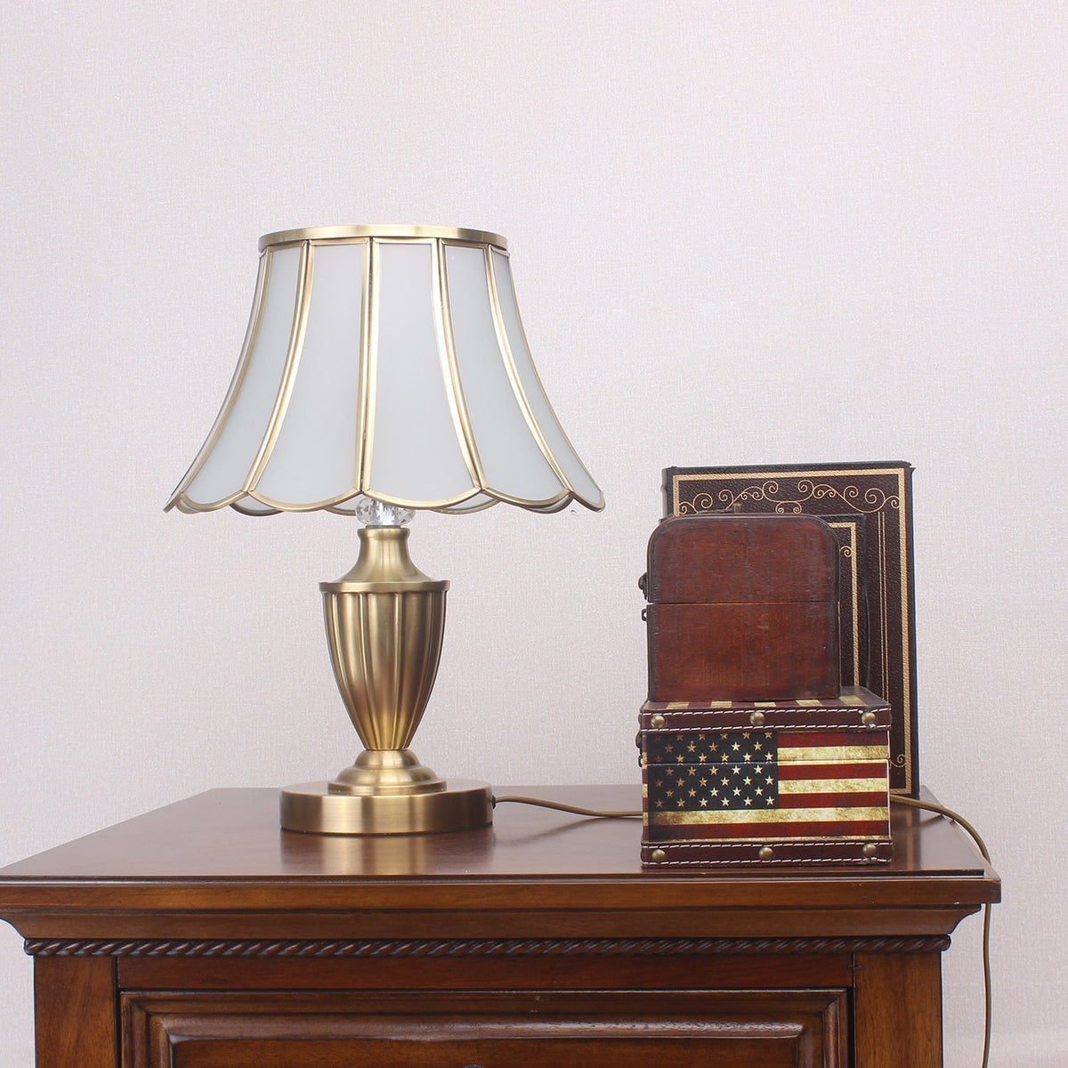 Valencia Brass & Glass Vintage Table Lamp
