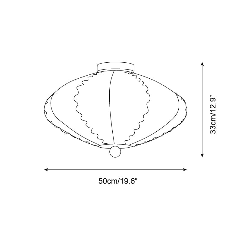 Colette Beige Fabric Wood Ceiling Light