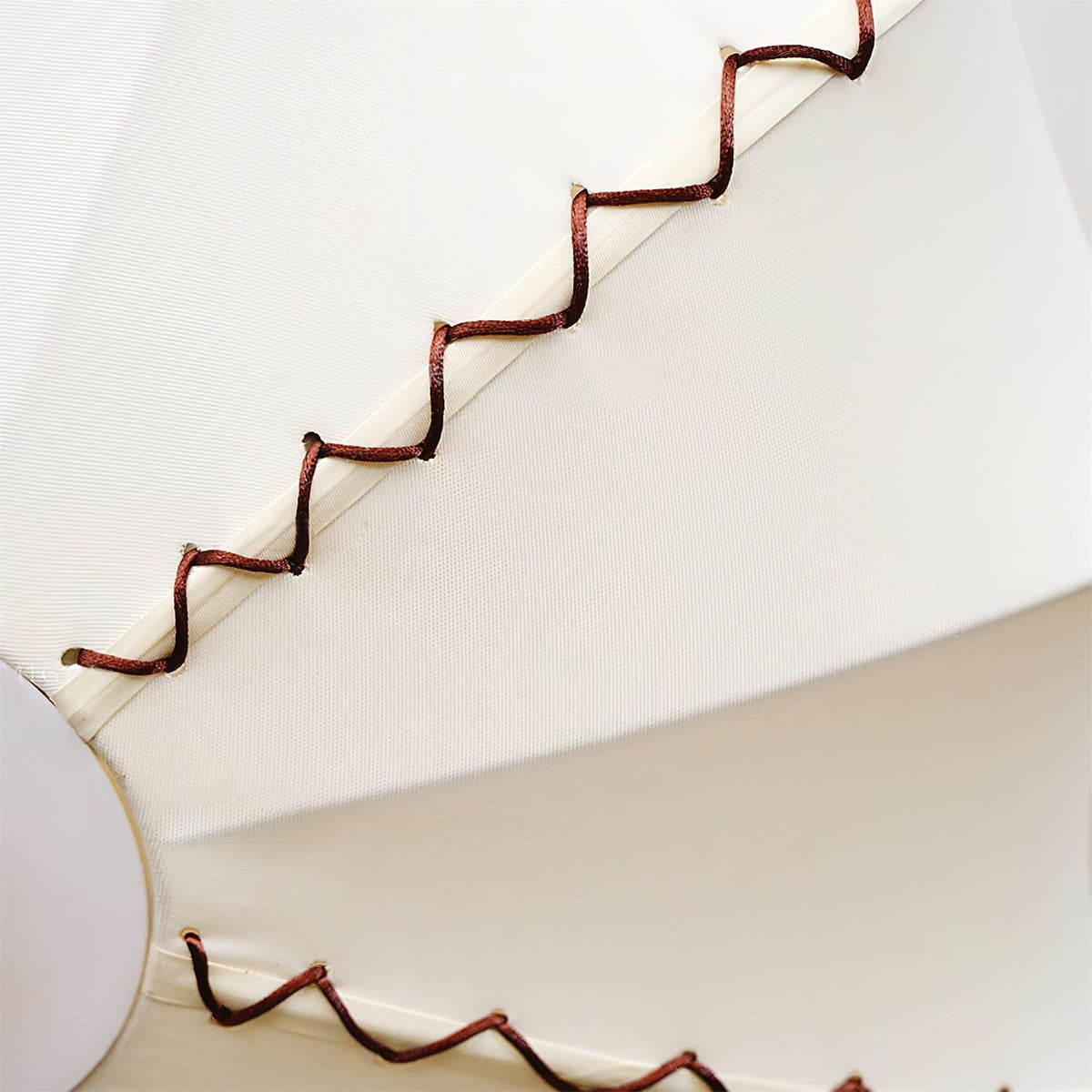 Colette Beige Fabric Wood Ceiling Light