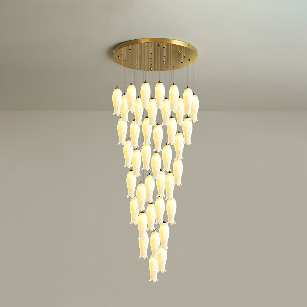 Sylirion Alabaster Brass Chandelier