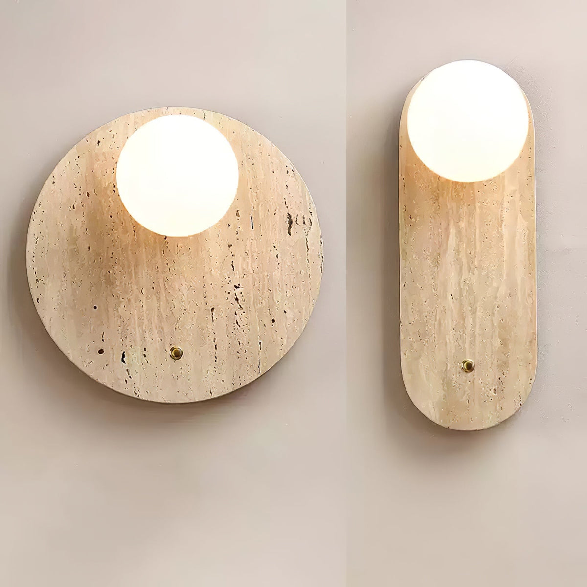 Aurevon Minimalist Travertine Wall Light