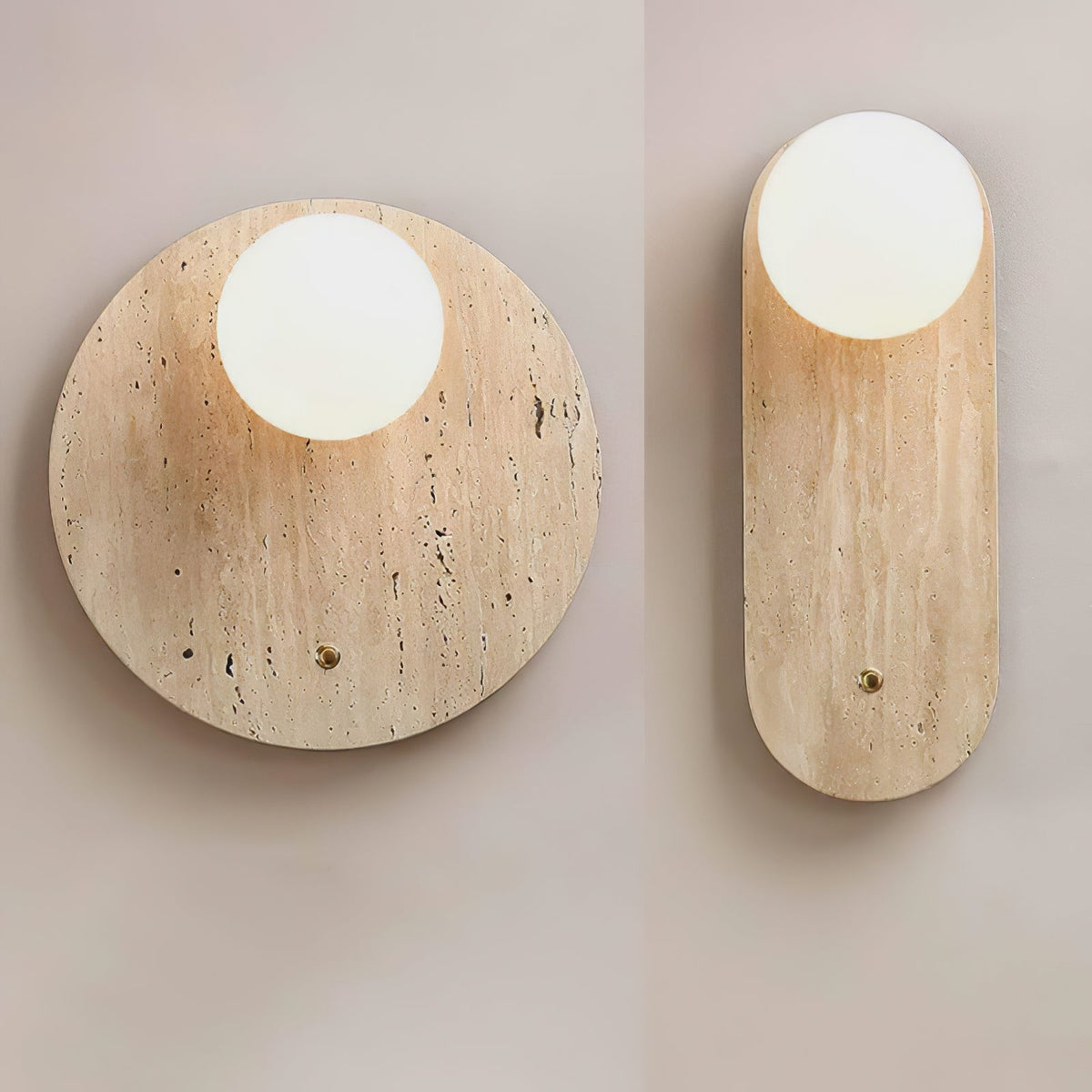 Aurevon Minimalist Travertine Wall Light
