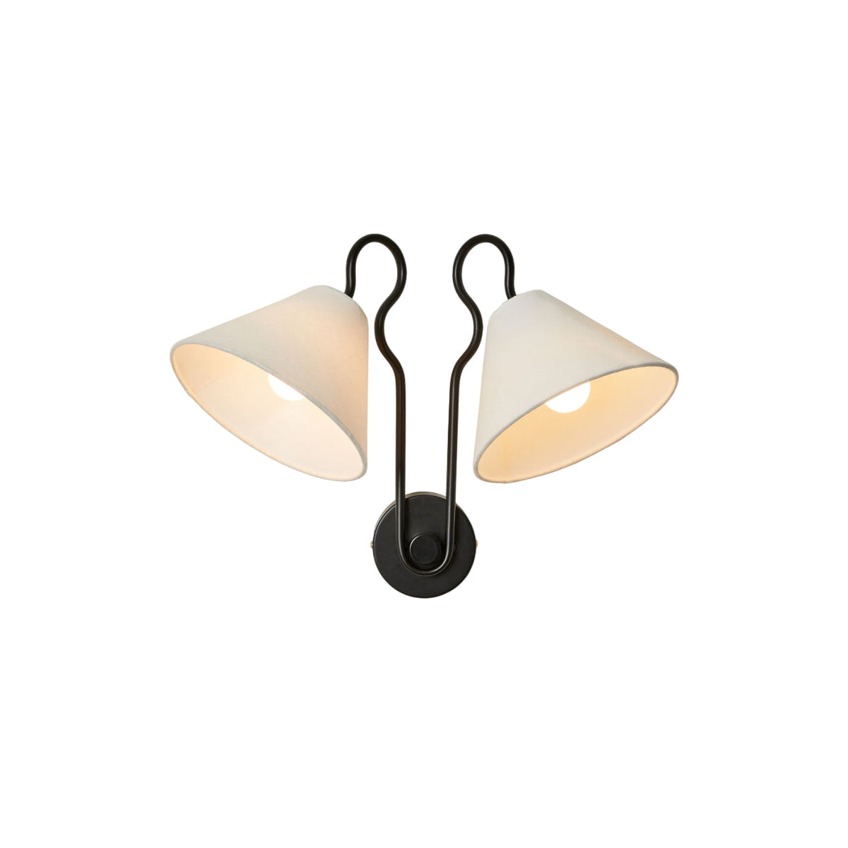 Legudit Wall Lamp Double White Cone Shades Fabric