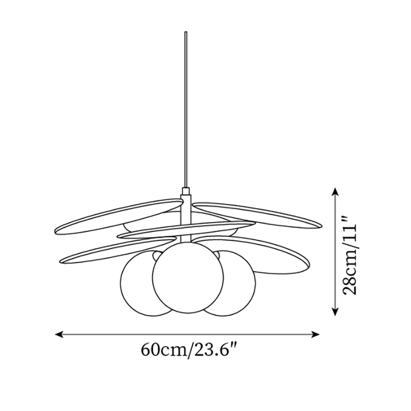 Elvo Wooden Petal Pendant Light
