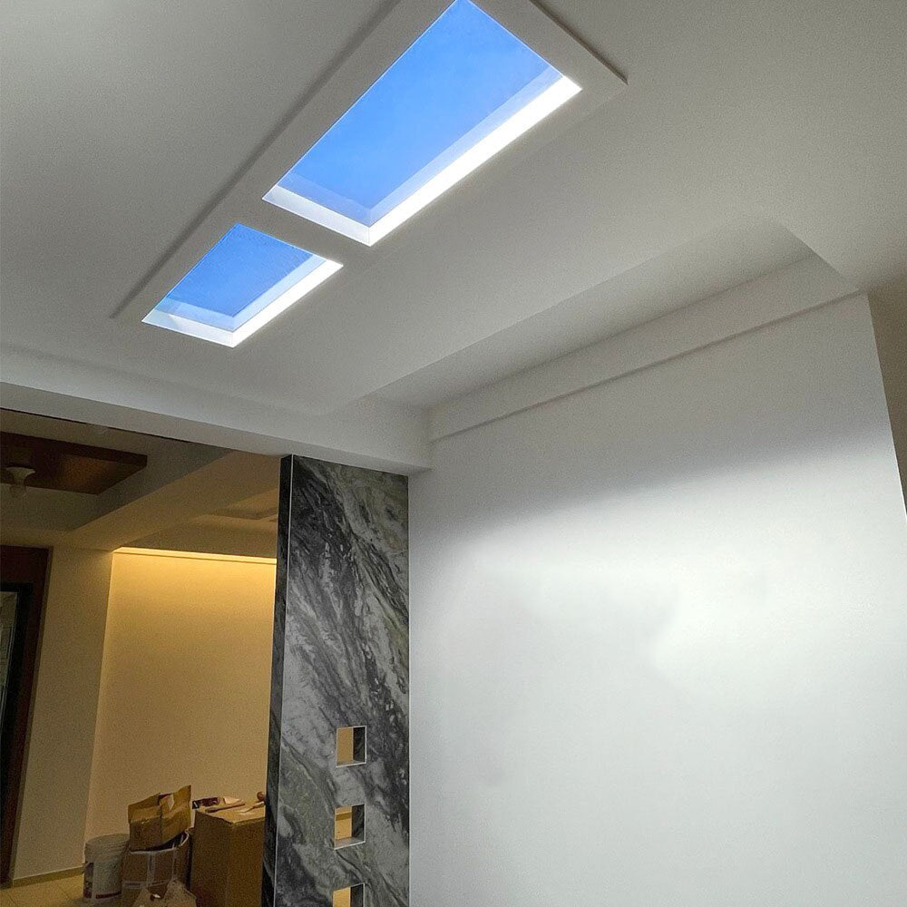 Rakugas Modern Remote Control Flush Mount Ceiling Light, Black