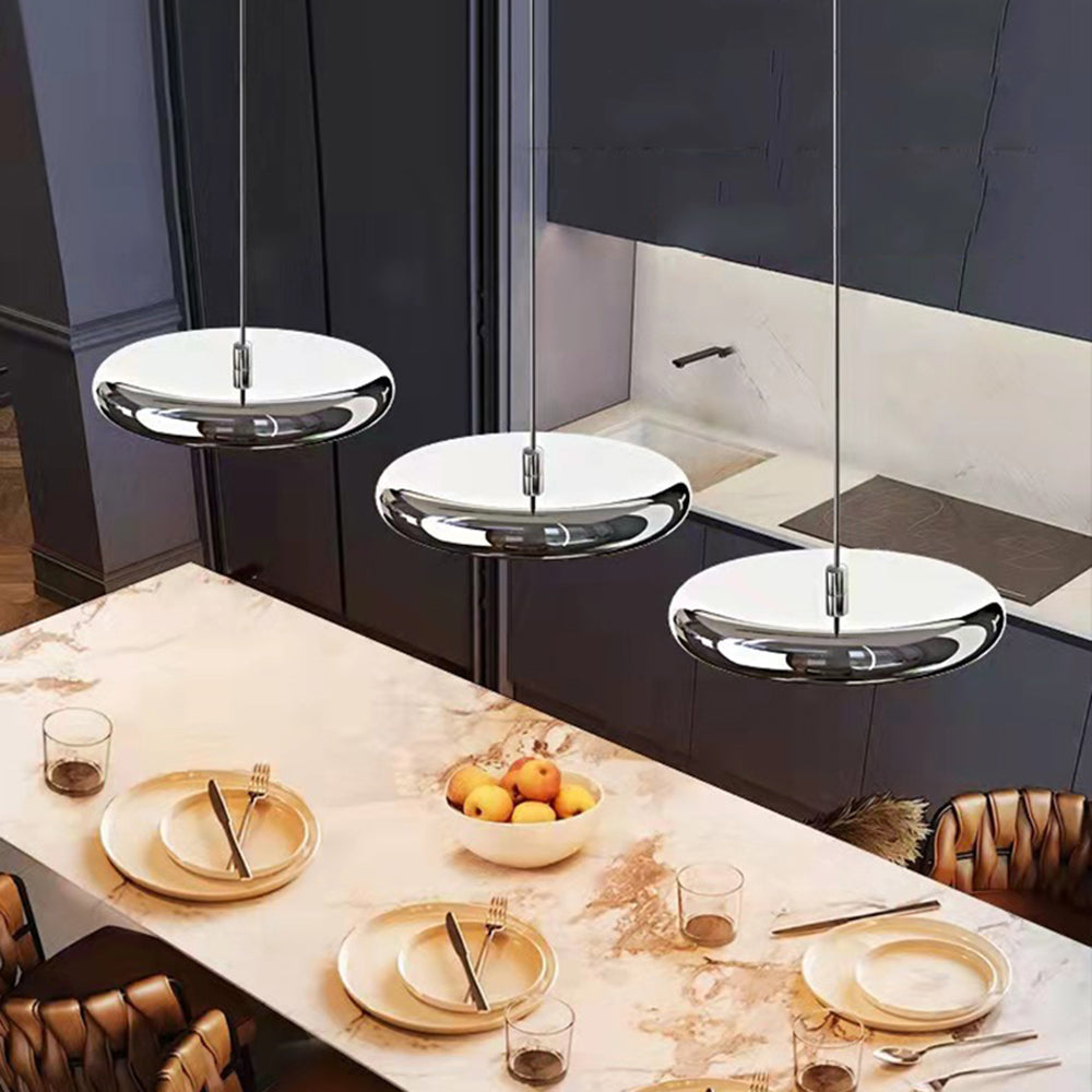 Mobimis Minimalist Circular Metal Pendant Light,Silver/Gold/Rose Gold