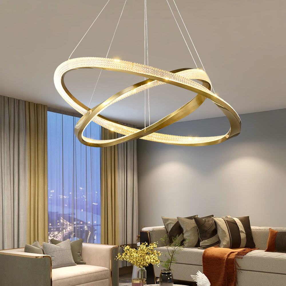 Hapemum Minimalist Ring Spiral Shape Pendant Light,Gold