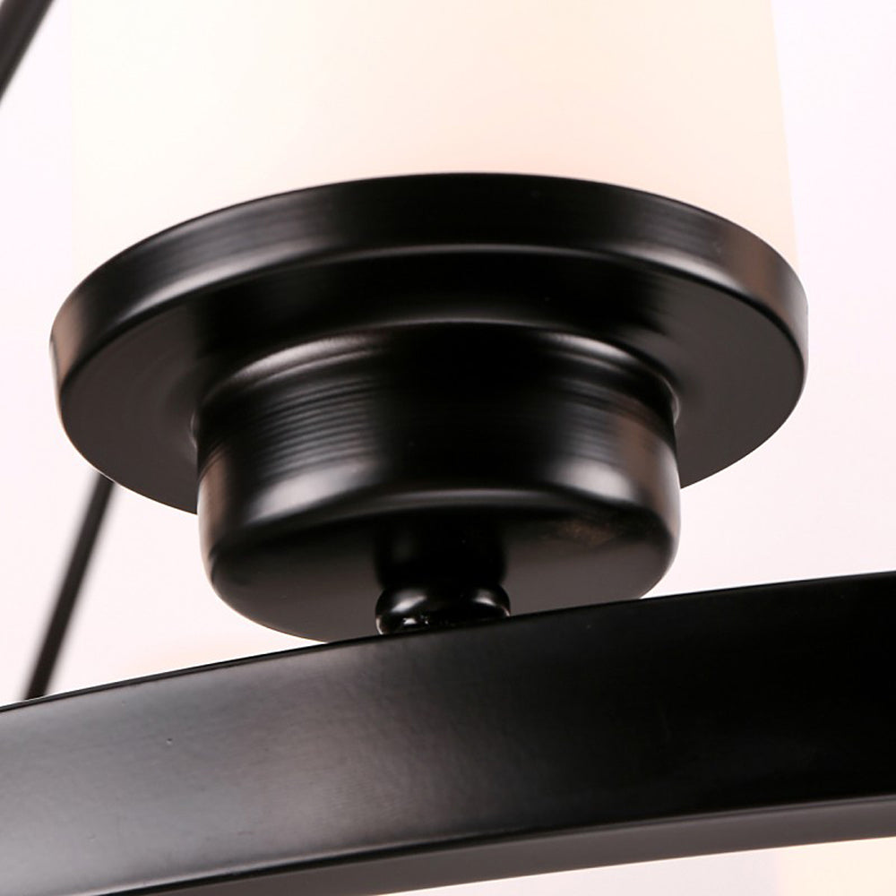 Ribonat Retro Black Metal/Glass Chandelier for Living Room
