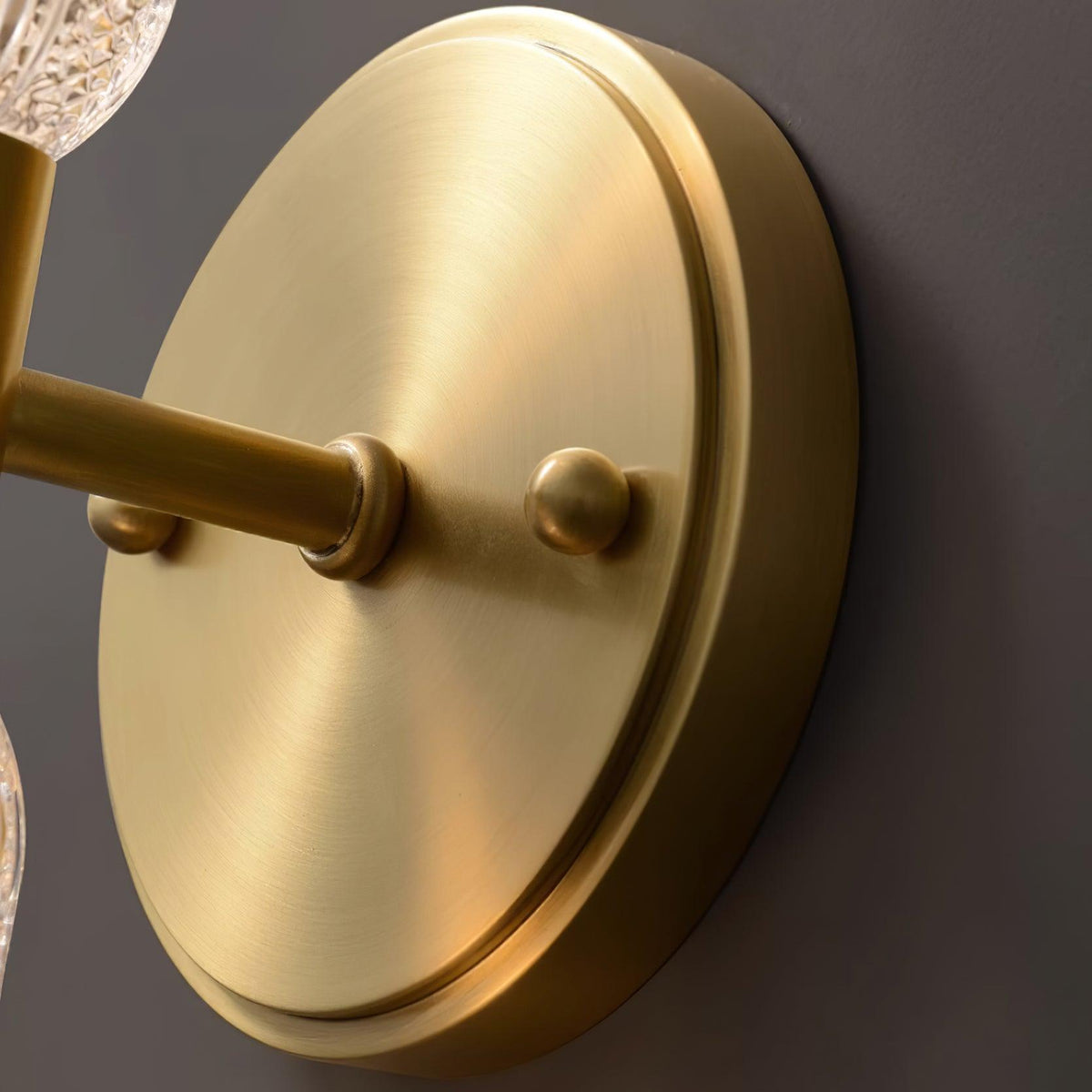 Eira Brass and Textured Glass Double Light Wall Sconce