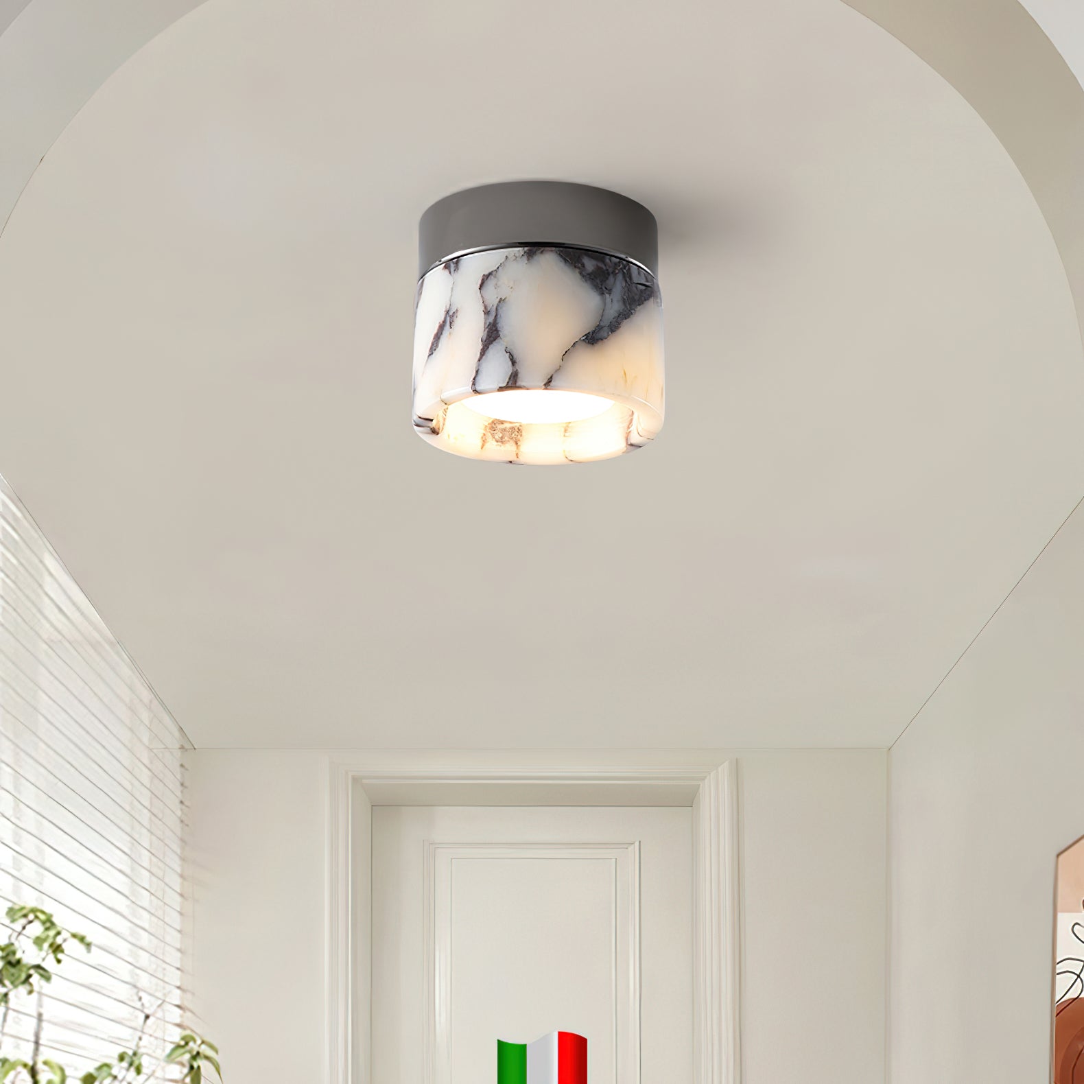 Ivinir Round Marble Ceiling Lamp