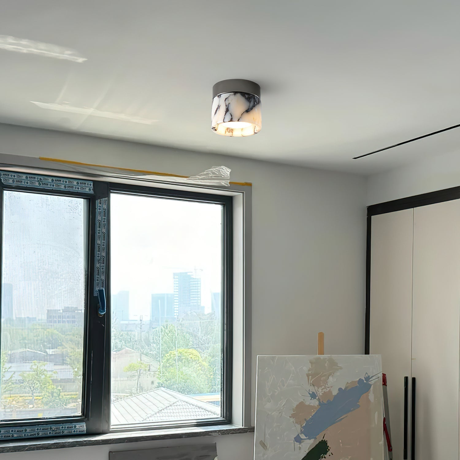 Ivinir Round Marble Ceiling Lamp
