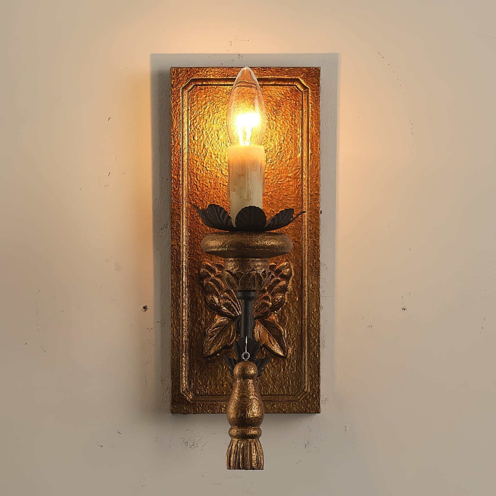 Lydorira Vintage Elegance Wood Wall Lamp