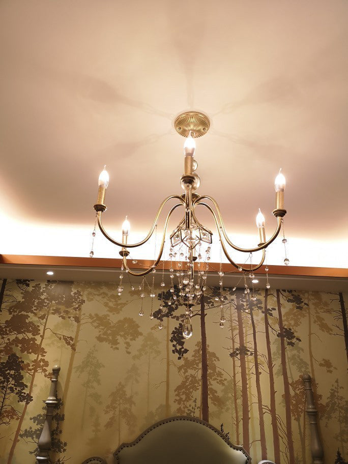 Cyriira Postmodern Luxury Brass Crystal Chandelier