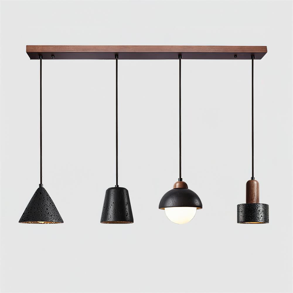 Valoelia Black Travertine Pendant Light Set