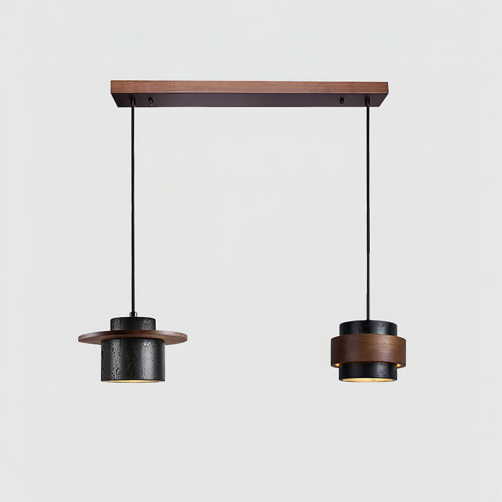 Valoelia Black Travertine Pendant Light Set