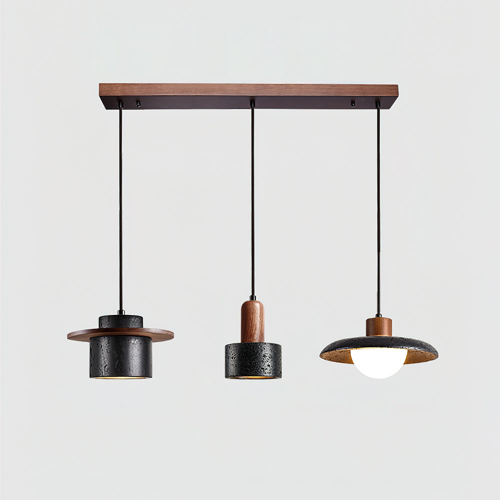 Valoelia Black Travertine Pendant Light Set