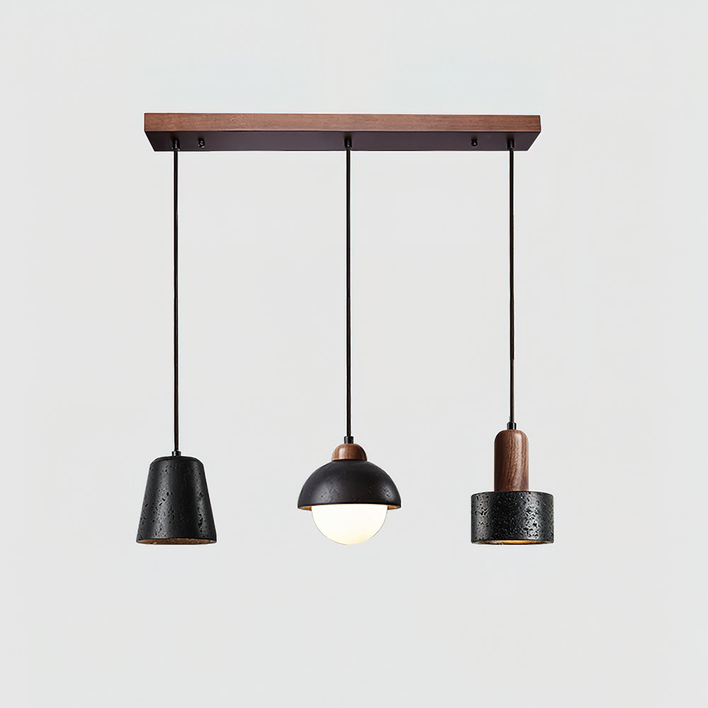 Valoelia Black Travertine Pendant Light Set