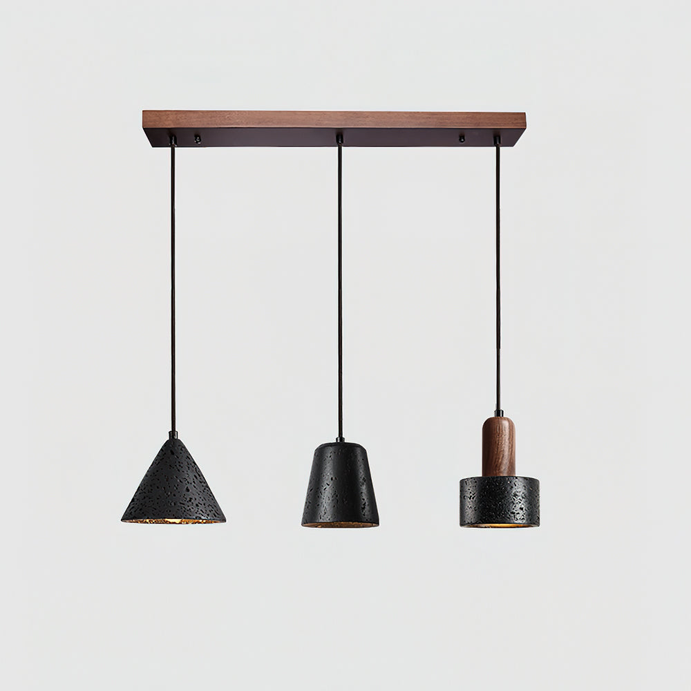 Valoelia Black Travertine Pendant Light Set