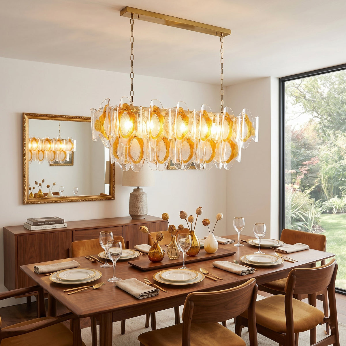 Liorueon Long Glass Chandelier