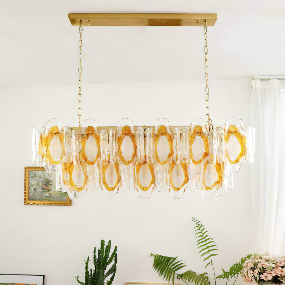 Liorueon Long Glass Chandelier