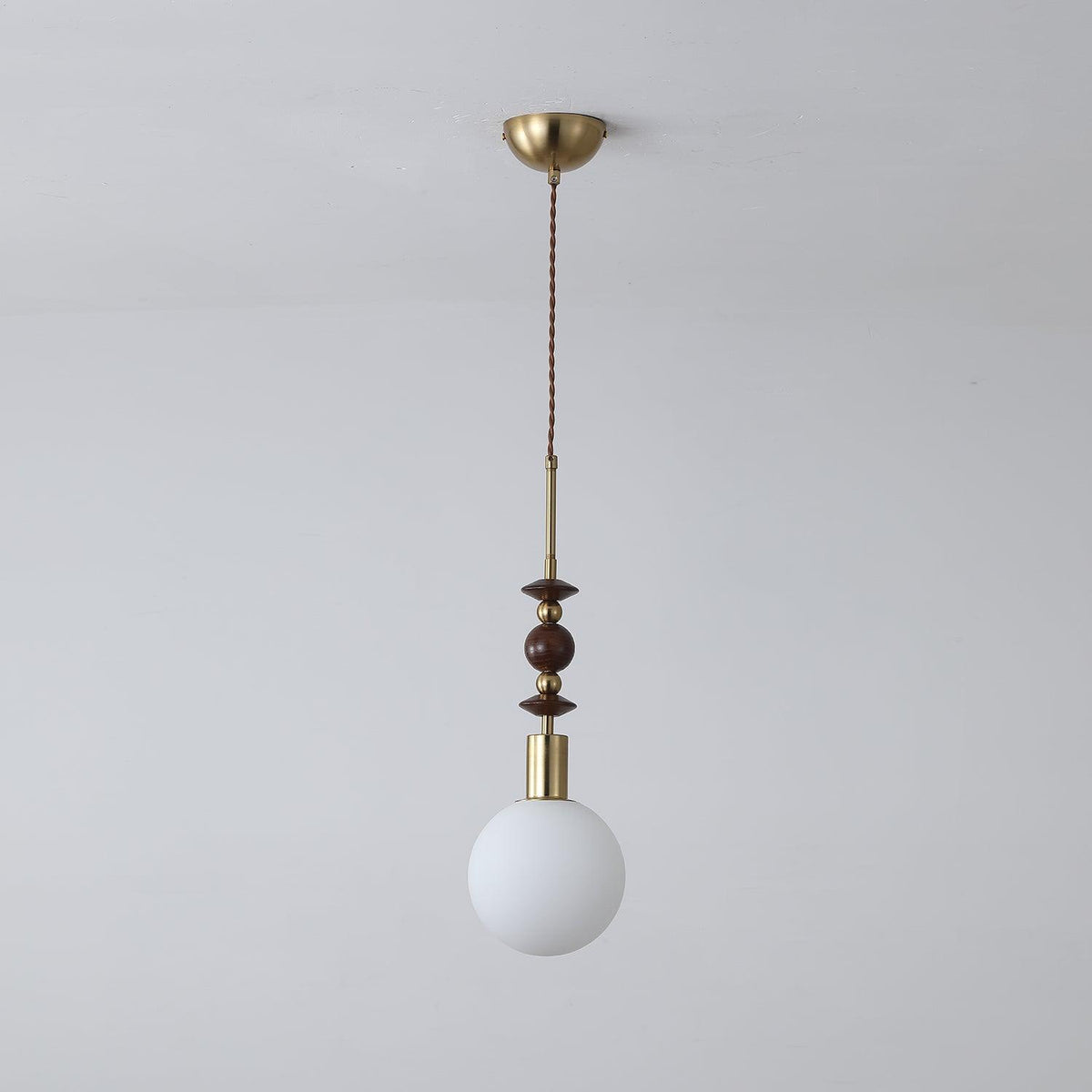 Cidemus Vintage Globe Pendant Light Wooden Beads