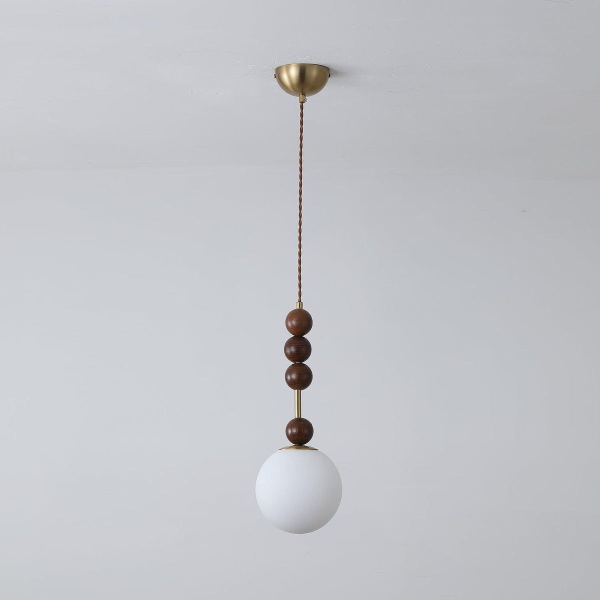 Cidemus Vintage Globe Pendant Light Wooden Beads
