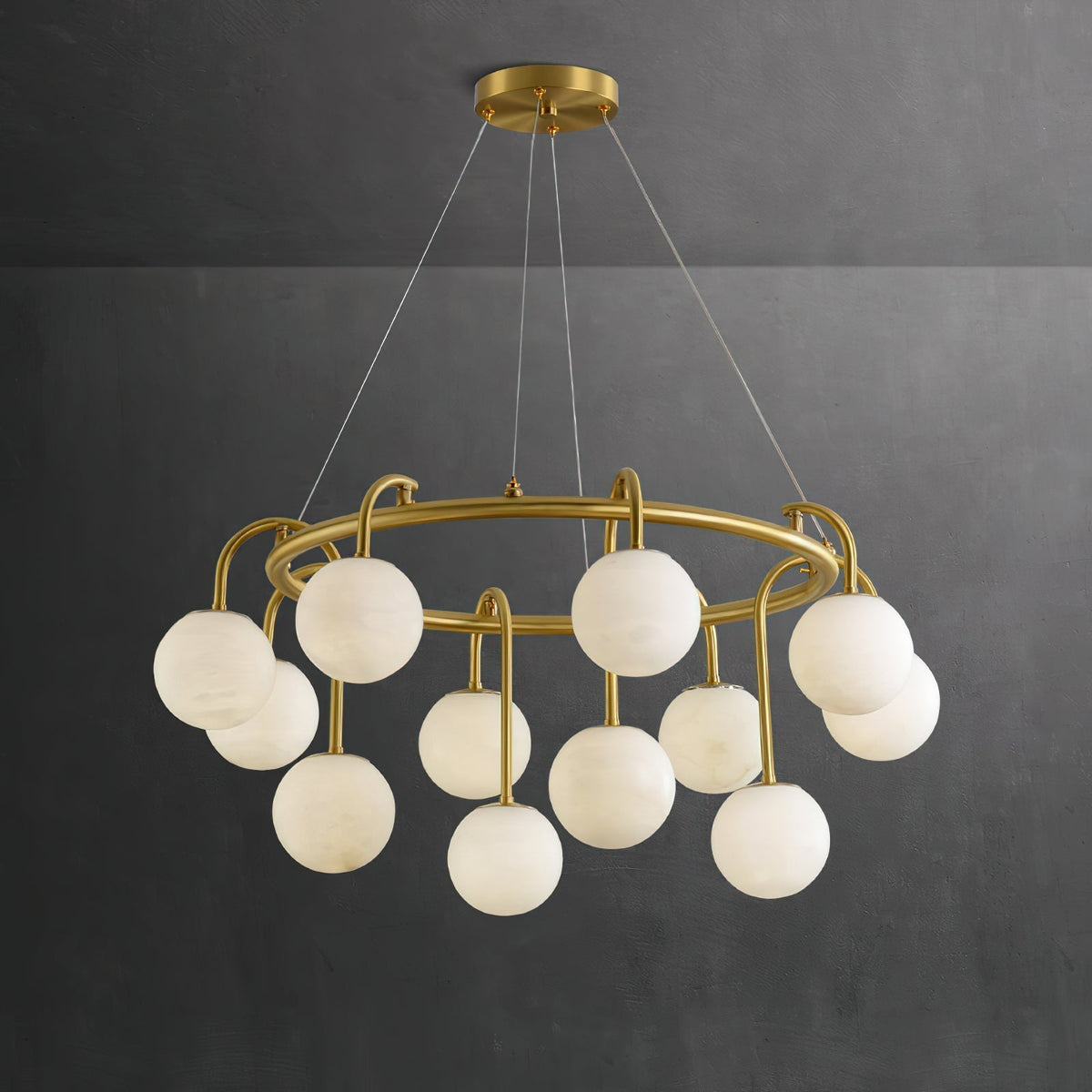 Zotalara Elegance Brass Alabaster Chandelier