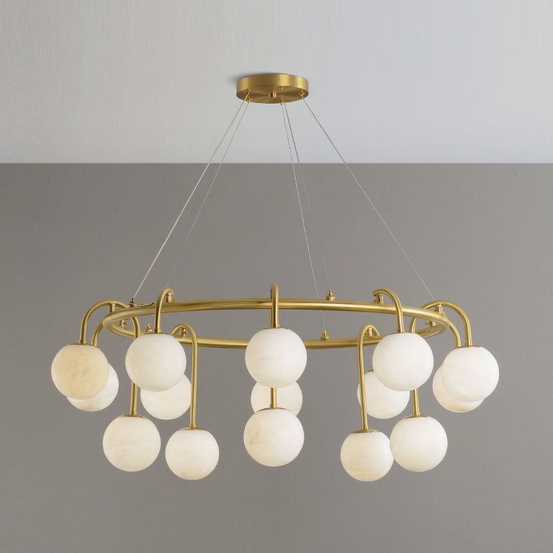 Zotalara Elegance Brass Alabaster Chandelier