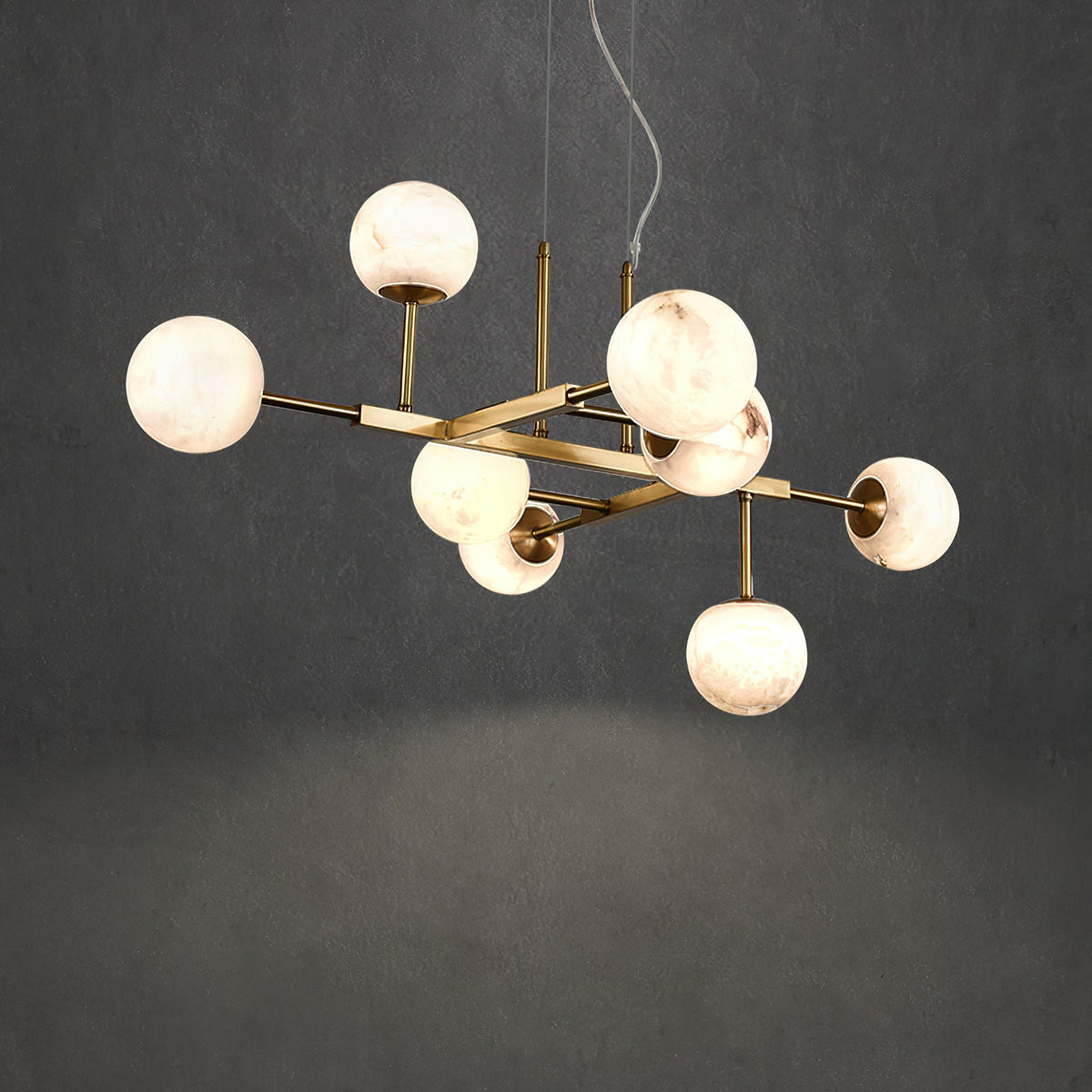 Alborira Nordic Brass Alabaster Chandelier