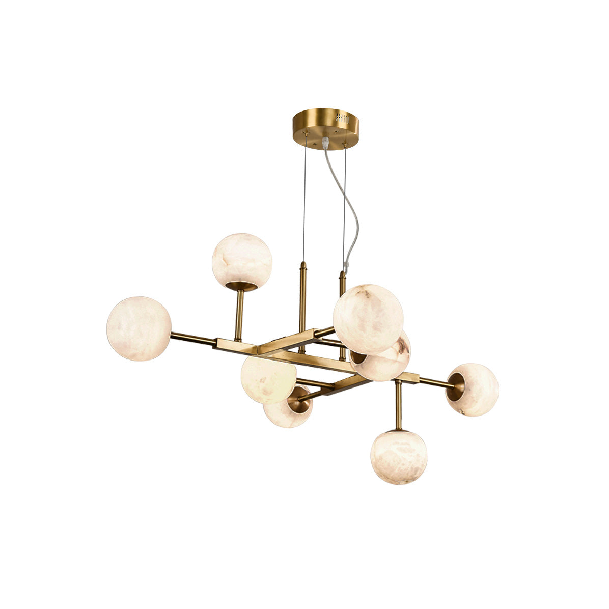 Alborira Nordic Brass Alabaster Chandelier