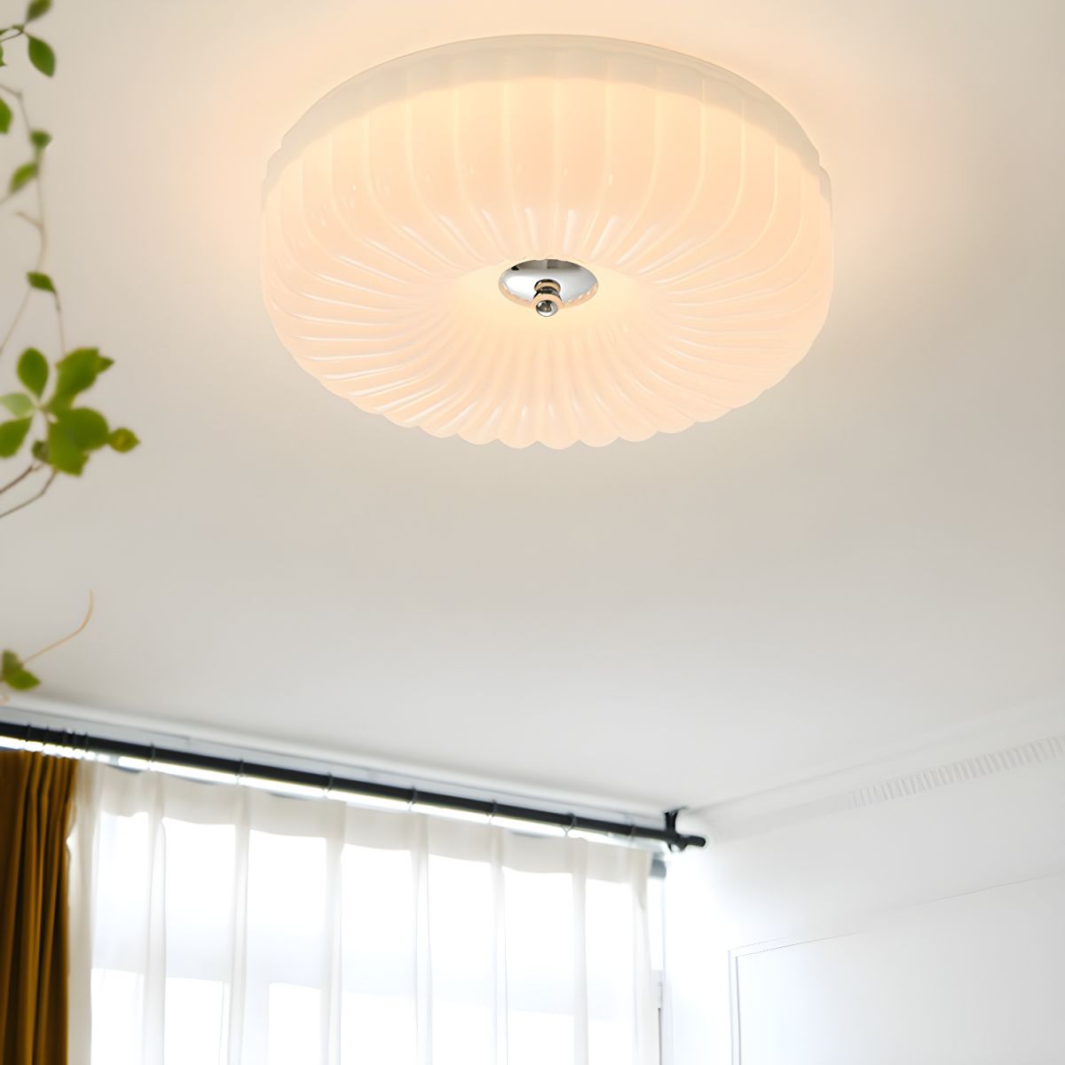 Papogime Modern LED Glass Flush Mount Ceiling Light Bedroom