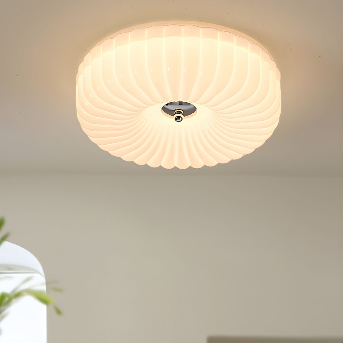 Papogime Modern LED Glass Flush Mount Ceiling Light Bedroom
