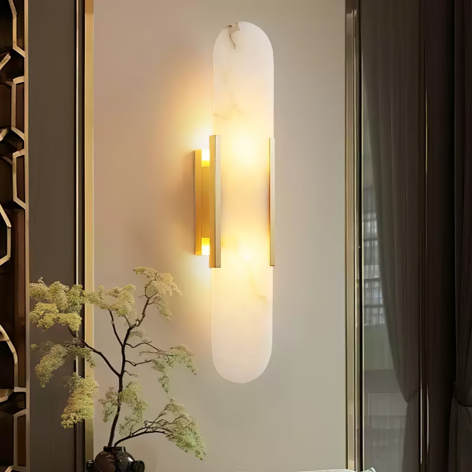 Corenil Wall Lamp Luxury Alabaster-Neutral Decor