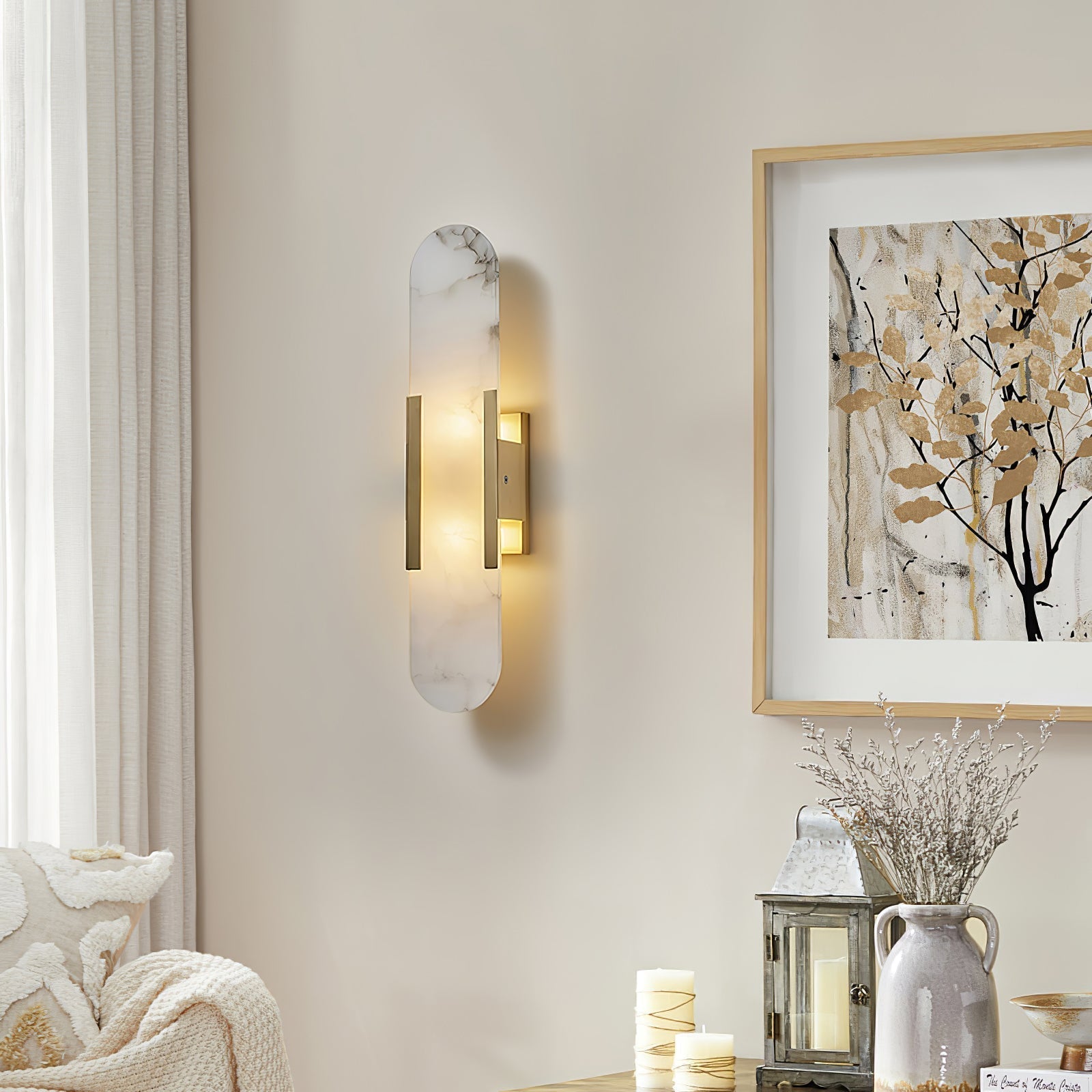 Corenil Wall Lamp Luxury Alabaster-Neutral Decor