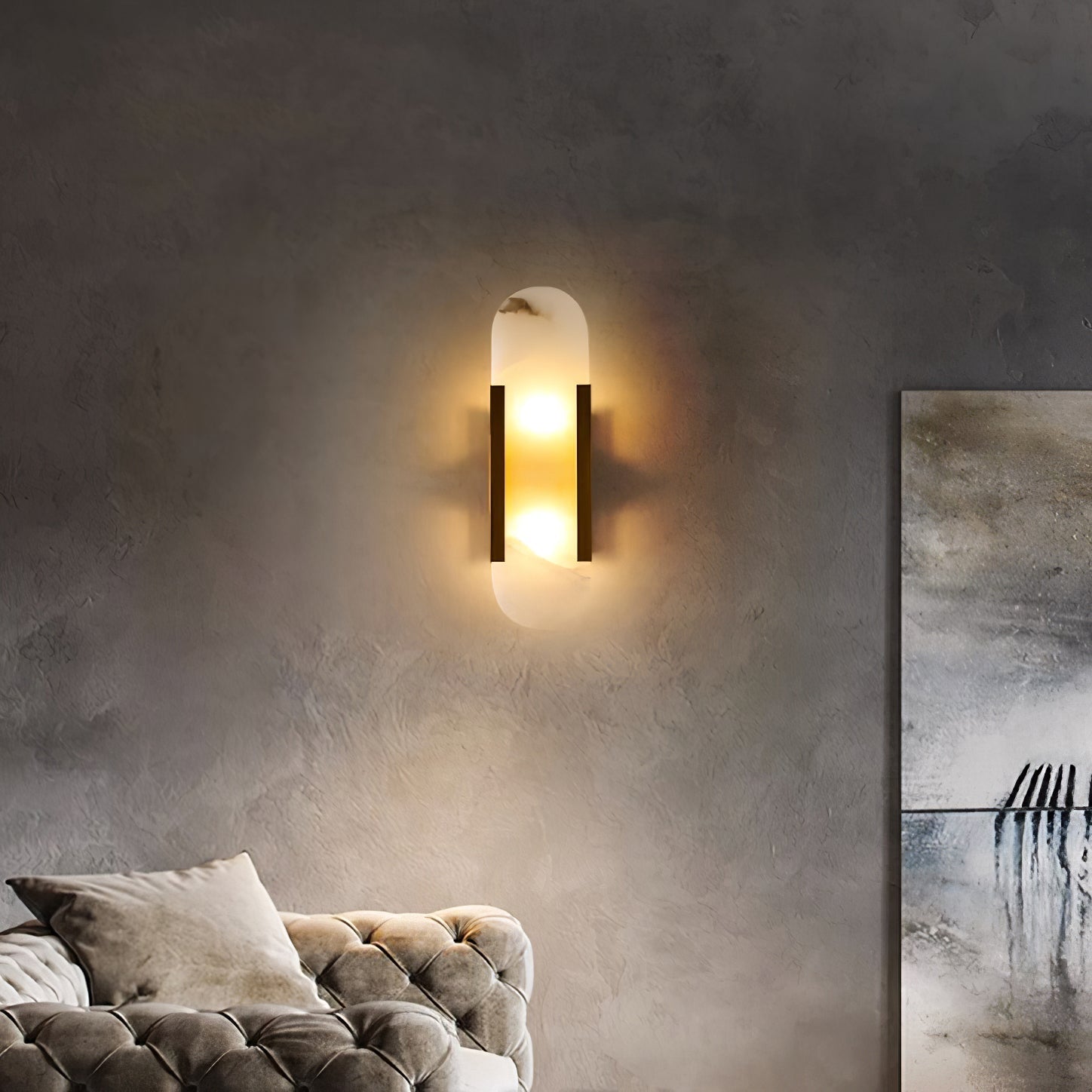 Corenil Wall Lamp Luxury Alabaster-Neutral Decor